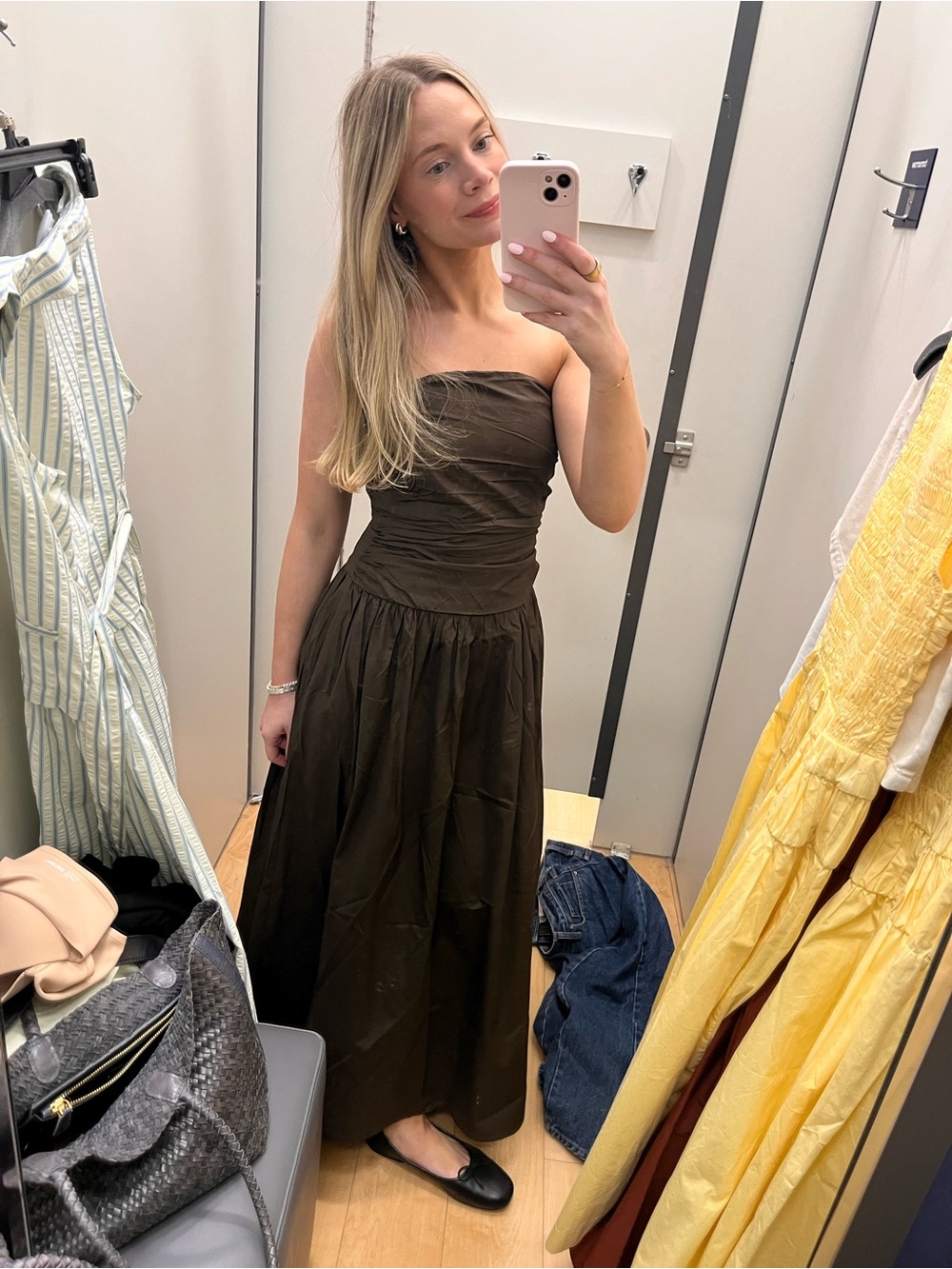 Band of Gypsies Strapless Dark Brown Maxi Dress